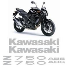 Imagem de Kit Adesivos Kawasaki Z750 2010 Abs Emblemas Prata Completo