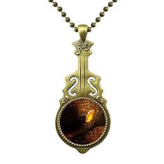 Imagem de DIYthinker Colar Ocean Anêmona Peixe Coral Ciência Natureza Pingente de Guitarra Antiga Joia Música