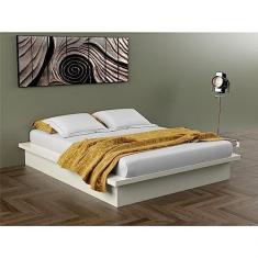 Imagem de Cama de Casal Baixa 165x201cm Dalla Costa Off White Brilho