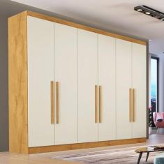 Imagem de Guarda Roupa Casal 6 Portas 4 Gavetas - Oslo-Peroba/Off White - Made M