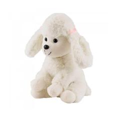 Imagem de Cachorro Poodle De Pelúcia Branco Sentado 25 Cm