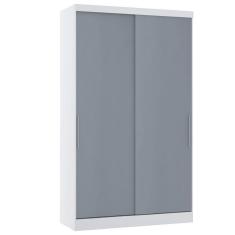 Imagem de Guarda Roupa Modulado 134,50cm 2 Portas De Correr Alpes Luciane Móveis Branco Pf Com Grey Sky Pf