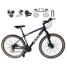 Imagem de Bicicleta Aro 29 Gti Roma Shimano Altus 24v Freio Disco Hidráulico Garfo Trava - Preto/azul Tam.15