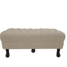 Imagem de Recamier Luis Xv Capitonê Retrô 160cm Suede Bege Pés Madeira Mz Decor