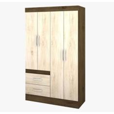 Imagem de Guarda Roupa Vegas Solteiro 4 Portas e 2 Gavetas Ipê/ Avelã Mopar Móve