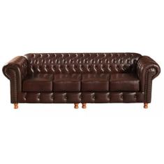 Imagem de Sofá Luis XV Chesterfield 4 Lugares Bipartido Retrô Courissimo Bella Decor