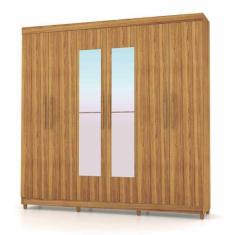 Imagem de Guarda Roupa Casal 6 Portas com Espelho Palmas 1006395 Canela Vila Ric