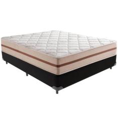 Imagem de Cama Box e Colchão Classic 22 cm Molas ensacadas Casal Anjos,  Preto