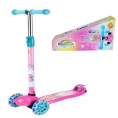 Imagem de Patinete Infantil Radical Unicórnio Rosa e Azul Ajustável
