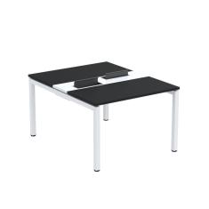 Imagem de Mesa Plataforma Dupla com Pé de Aço para Coworking 120X140/2P PDC12/14/2P Preto/Branco