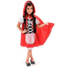Imagem de Fantasia Chapeuzinho Vermelho Infantil Luxo Com Capa e Capuz - Fantasi