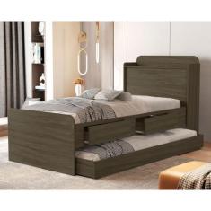 Imagem de Cama Solteiro com Baú e Cama Auxiliar Tamires Castanho