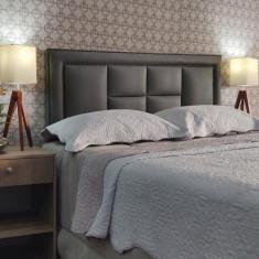 Imagem de Cabeceira King 195 Cama Box Diamond Módena V2h4 Cinza Corano Painel Rb