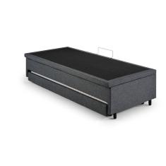 Imagem de Bicama Solteiro com Baú 88x188 Linho Cinza