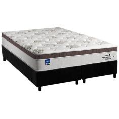 Imagem de Cama Box King: Colchão Molas Plumatex MasterPocket Ensacadas Personalle + Base CRC Suede Black(193x203)