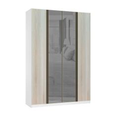 Imagem de Guarda Roupa 4 Portas 159,2 Cm Prata Branco Com Legno Crema