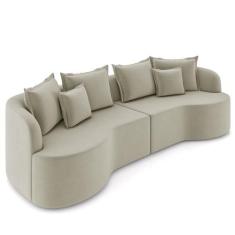 Imagem de Sofá 4 Lugares 250cm Orgânico Quito K04 Veludo Bege  - Mpozenato