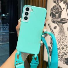 Imagem de Capa de telefone com alça crossbody para Samsung Galaxy S24 S23 S21 Plus Note 20 S22 Ultra S20 FE Funda capa de silicone macio em TPU, verde claro, para Samsung S23 Plus