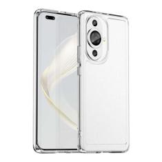 Imagem de Capa e capa para Huawei Nova11 Pro, botão de pressão flexível, capa transparente, anti-impressões digitais, proteção total de 360°