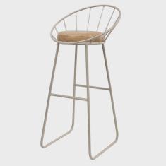 Imagem de Banqueta Alta Champanhe Sunset Estofada Macio Decor Industrial