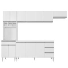 Imagem de Cozinha Modulada 4 Peças Balcão sem Tampo 160cm Andréia Branco - AJL M