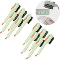Imagem de Kit 10 Escovas Multiuso P/ Colocar Líquido Limpa Tênis Roupa - Escova