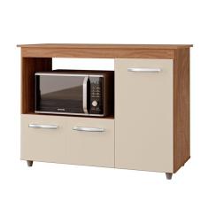 Imagem de Balcão Multiuso Com Tampo 83 Cm 3p Liza Savana Off White Mobbs