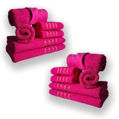 Imagem de Jogo De Toalhas 12pcs 4 Banhos 4 Rosto 4 Tapetes Rosa