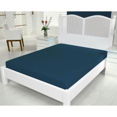 Imagem de Lençol Micropercal King 01 Peça Azul Marinho