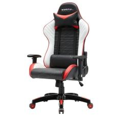 Imagem de Cadeira Gamer Giratória Stock Car Blume Office Pu Preto Vermelho Branco Preto E Vermelho