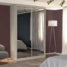 Imagem de Guarda-Roupa Solteiro Com Espelho 2 Portas De Correr 2 Gavetas Mdfmm77