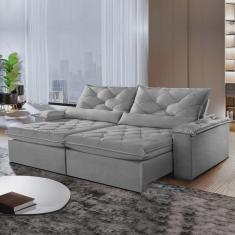 Imagem de Sofá Retrátil e Reclinável 4 Lugares 220cm Diamond Super Pillow Montano Estofados