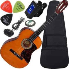 Imagem de Kit Violão Eletroacústico Linden Aço N14 Natural Giannini