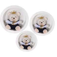 Imagem de Trio De Boneco Ursinho Rei Para Nicho De Quarto De Bebê - Jandis Baby