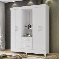 Imagem de Guarda Roupas 4 Portas 2 Gavetas Mobi Capelinha Branco Fosco