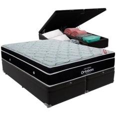 Imagem de Cama Box Baú e Colchão Elegant Molas Ensacadas Queen Ortobom,  Preto