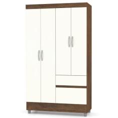 Imagem de Guarda Roupa Solteiro Ideal Plus 4 Portas Imbuia Champanhe VR - Vila R