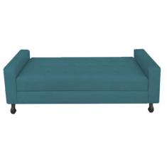Imagem de Recamier Calçadeira Sofá Dona 1,40 Cm Casal Baú Quarto Sala Suede Azul