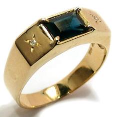 Imagem de Anel em ouro 18k com diamantes e safira - 2ABS0044