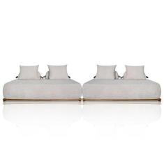 Imagem de Sofá 4 Lugares Ilha 2 Módulos 180cm Viero S06 Bouclê Bege - Mpozenato