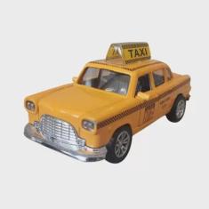 Imagem de Carrinho De Ferro Miniatura Taxi Antigo Metal Abre A Porta