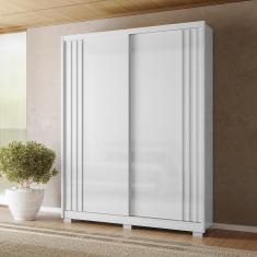 Imagem de Guarda Roupa Roupeiro 02 Portas 03 Gavetas Colorado Branco Ripado Moval