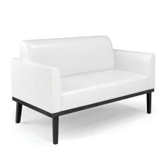 Imagem de Sofá Namoradeira com Poltrona Base de Madeira Fixa Preto Marisa Corano Branco D03 - D`Rossi