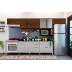 Imagem de Cozinha Completa Bartira Rubi com 8 Portas, 5 Gavetas e 5 Prateleiras - 360cm de largura - Grapia