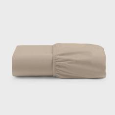Imagem de Lençol de Baixo Solteiro Avulso Com Elástico Primor Percal 400 Fios - Avelã