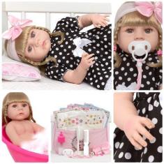 Imagem de Bebe Reborn Abigail Loira Realista Kit Acessórios Menina - Cegonha Reb