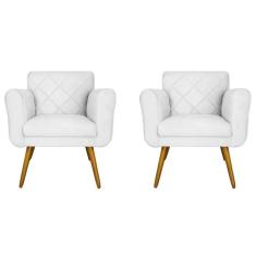 Imagem de Kit 02 Poltronas Decorativas Isa em Tressê Suede  - DS Móveis