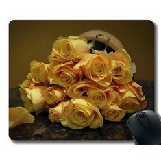 Imagem de Mouse pad divertido personalizado, mouse pad com pétalas de flores e rosas