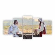 Imagem de Quadro Canvas Jesus E Mulher No Poço 200X100Cm