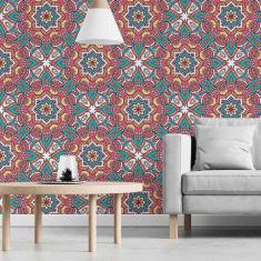 Imagem de Papel De Parede Adesivo Indiano Colorido N03036 Rolo 0,58X3M